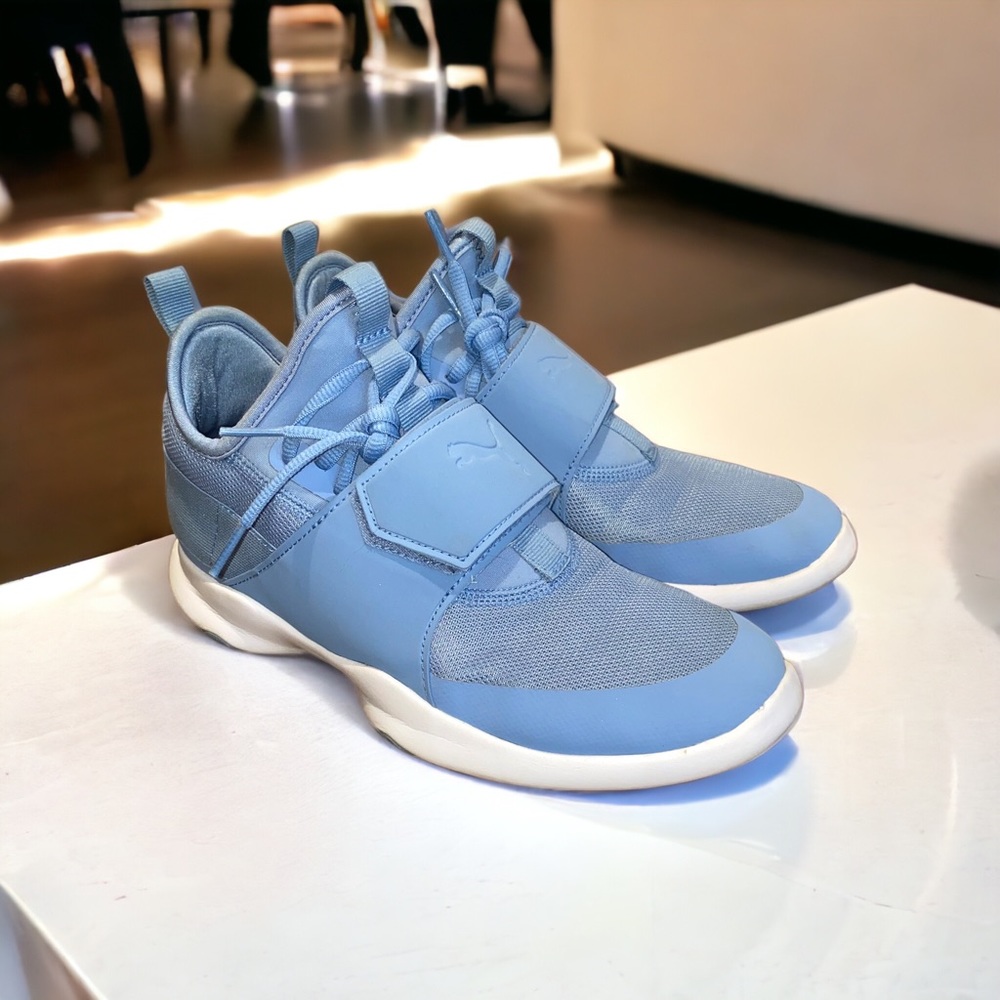 Puma Womens Dare 365833 04 Light Blue Running Shoes Slip On Low Top size 8